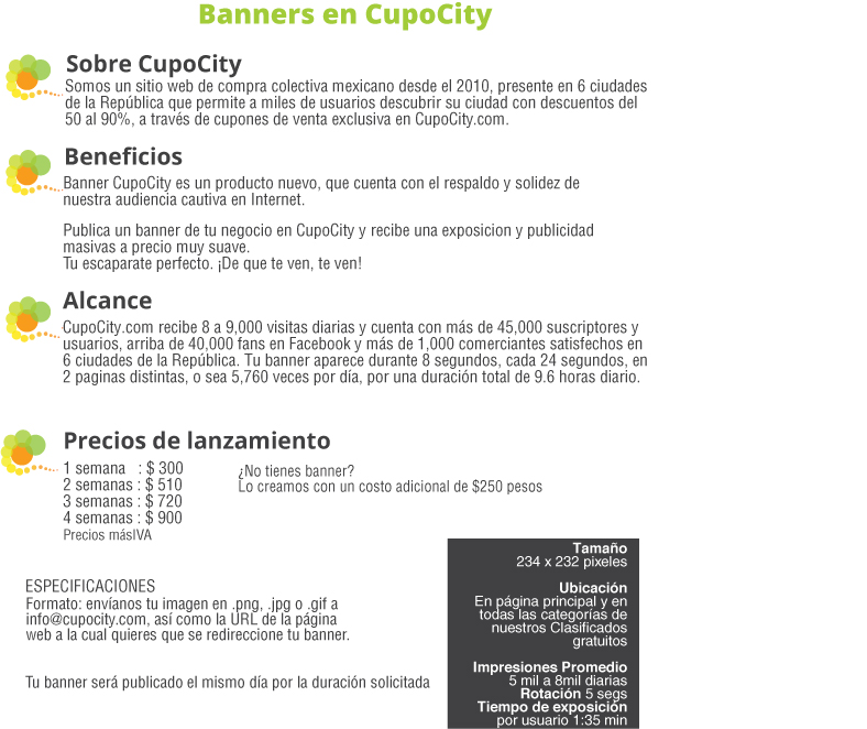 Banner en CupoClasificados by CupoCity.